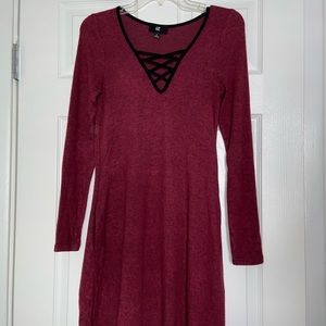 Maroon sweater dress
